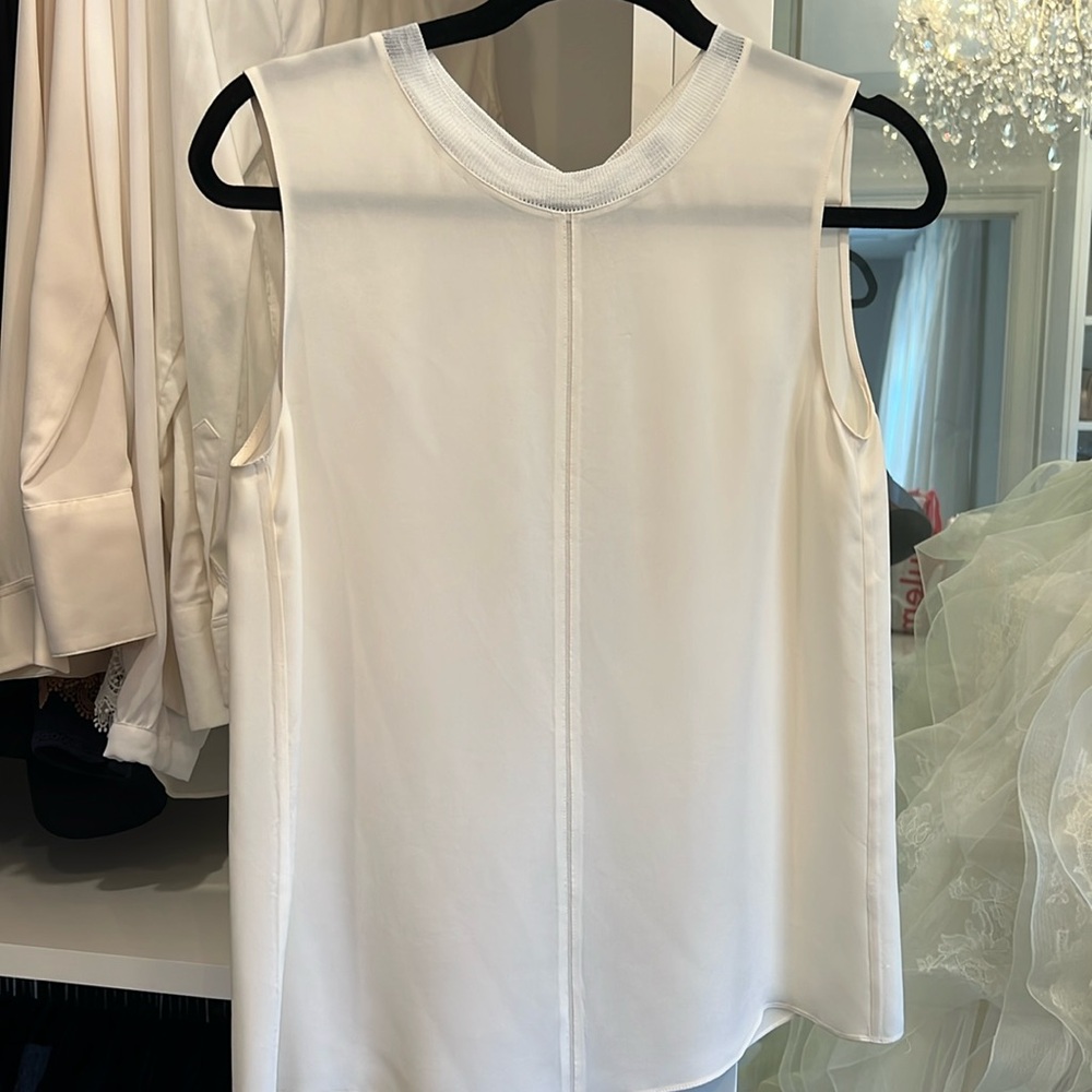 Vince ribbed collar, silk blouse size small
